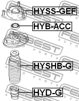 Пыльник переднего амортизатора HYUNDAI ACCENT 06 2006- FEBEST HYSHB-G