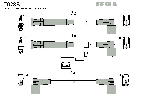 T028B-TSL_к-кт проводов!\ BMW E30/E36 1.6/1.8i 87-94