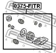 Ремкомплект заднего тормозного суппорта HONDA Civic 95-01/Jazz/Fit 02-09 FEBEST 0375-FITR