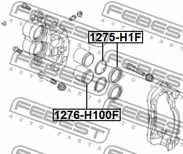 Ремкомплект суппорта тормозного переднего Hyundai Grand Starex 07 (2006-2015) FEBEST 1275-H1F