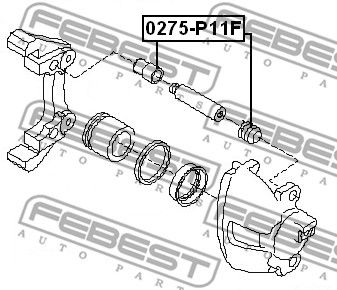 Ремкомплект суппорта тормозного переднего NISSAN PRIMERA P11 1996.12-2001.12 FEBEST 0275-P11F