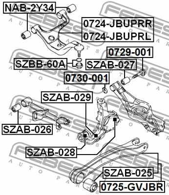 Рычаг задний верхний L SUZUKI Grand Vitara II 05-> FEBEST 0724-JBUPRL