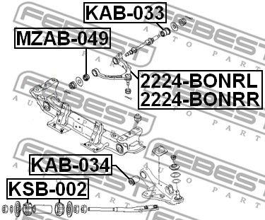 Рычаг передний верхний L KIA K2500/K2700/K2900/K3000S 04 NOV.2006- (2006-) FEBEST 2224-BONRL