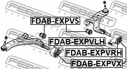 Сайлентблок (задний) переднего рычага L (с кронштейном) FORD Explorer 11-> FEBEST FDAB-EXPVLH