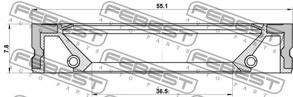 Сальник Масляного Насоса 36.5x55.1x7.8x7.8 Alfa Romeo 156 1997-2002 FEBEST 95GFZ-38550808R