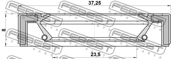 Сальник привода 25x37x8 TOYOTA COROLLA SED/CP/WG FEBEST 95GAY-25370808R