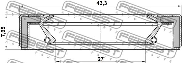 Сальник привода 29x43x8 NISSAN ALMERA UK MAKE N16E 2000.02-2006.11 [EL] FEBEST 95GAY-29430808X