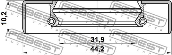 Сальник Привода 31.9x44.2x10.2 Nissan Patrol(Gr) Y61 1997.10-2008.12 [Er] FEBEST 95GDS-34441010X