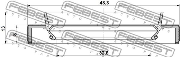 Сальник Привода 32.6x48.3x8x13 Lexus Rx300 Mcu1 1998.01-2003.02 FEBEST 95HBY-34480813R