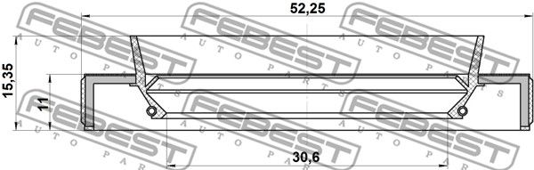 Сальник привода 32x52x11x15.4 SUBARU IMPREZA G11 2000.02-2007.04 [JP] FEBEST 95HBY-32521115X