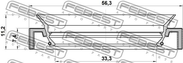 Сальник привода 35x56x7.4x11.2 HYUNDAI ELANTRA/LANTRA (CA) 2000-2006 FEBEST 95HAY-35560711C