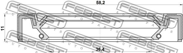 Сальник привода 36.4x58.2x11 DAIHATSU TANTO 2003-2007 FEBEST 95IBS-38581111L