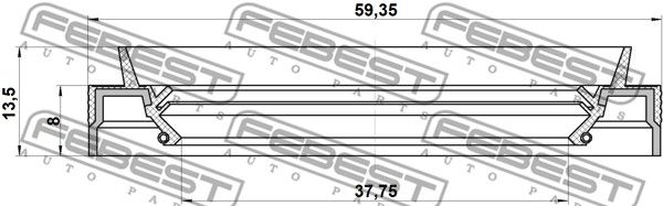 Сальник привода 39x59x8x13.5 NISSAN ALMERA UK MAKE N16E 2000.02-2006.11 [EL] FEBEST 95JES-39590913X