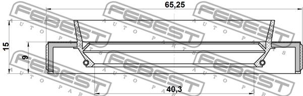 Сальник Привода 40.3x65.25x9x15 Lexus Rx Series Agl2 ,Ggl2 ,Gyl25 2015.09- FEBEST 95HBY-42650915C