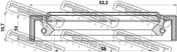 Сальник привода 40x52x10x10.7 MITSUBISHI CHALLENGER K90# 1996.05-2001.08 [JPN] FEBEST 95IAY-40521011X