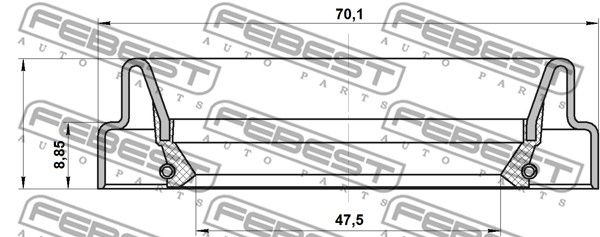 Сальник привода 47.5x70.1x8.85x8.85 TOYOTA 4RUNNER KZN185,RZN18#,VZN18# 1995.11-2002.1 FEBEST 95FDY-49700909C