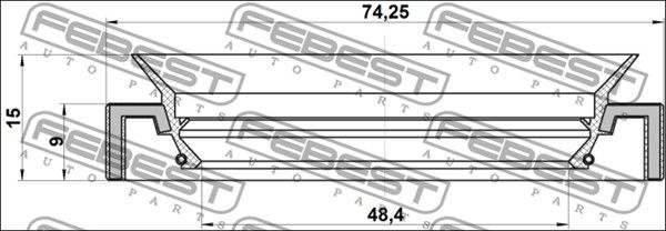 Сальник привода 50x74x9x15 TOYOTA CALDINA AT191,CT19#,ET196,ST19# 1992.11-200 FEBEST 95HAY-50740915C