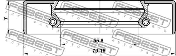 Сальник привода 57x70x7 TOYOTA LAND CRUISER 100 FEBEST 95GDS-57700707X