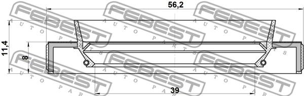 Сальник привода HONDA Accord 03-08 /41x56x8x11,4mm FEBEST 95HBY-41560811L