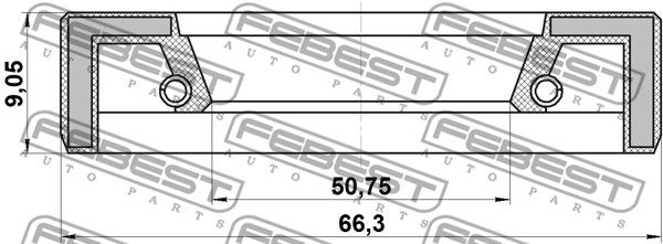 Сальник привода NISSAN Murano Z50 03-08 /52x66x9,1mm FEBEST 95FAY-52660909X