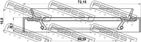 Сальник ступичный передний 52x72x8x10.8 MITSUBISHI LANCER/MIRAGE CJ-CP# 1995.08-2000.08 [J FEBEST 95HDS-52720811X