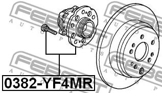 Ступица задняя HONDA PILOT YF4 2009-2014 FEBEST 0382-YF4MR