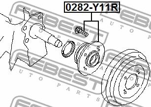 Ступица задняя NISSAN WINGROAD/AD Y11 1999.05-2008.10 FEBEST 0282-Y11R