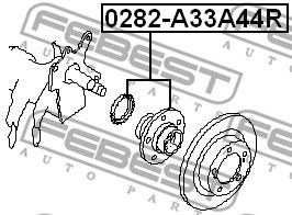 Ступица задняя в сборе L=R NISSAN Maxima (A32)/Cefiro (A32) FEBEST 0282-A33A44R