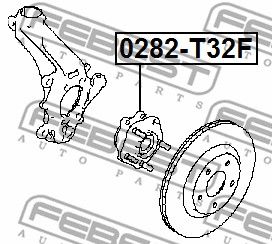 Ступица передняя L=R NISSAN X-Trail/Qashqai FEBEST 0282-T32F