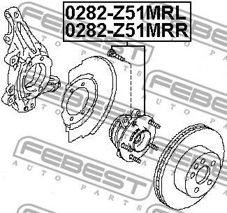 Ступица передняя в сборе L NISSAN Teana (J32) 08-> mot.3.5L FEBEST 0282-Z51MRL