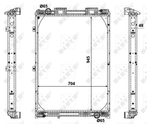 NRF 509537_радиатор системы охлаждения! с рамкой 945x704x48\ MAN F2000 94