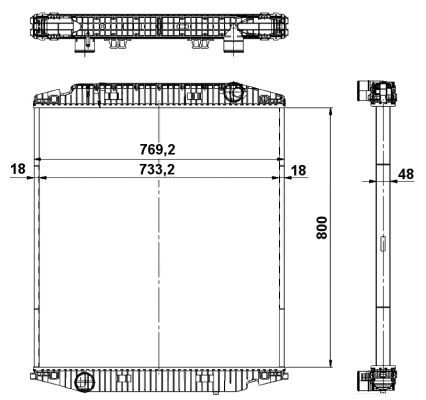 NRF539567_радиатор системы охлаждения! без рамки, 800x772,6x42мм\ Iveco EuroTrakker Cursor 99-04