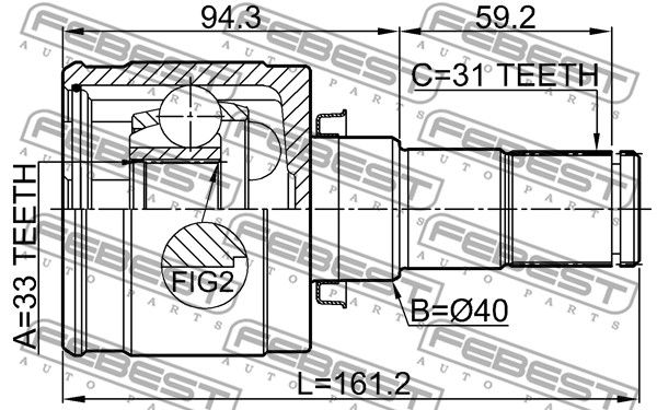 ШРУС внутренний L (компл) MAZDA CX-5 2011-> FEBEST 0511-CX5MTLH