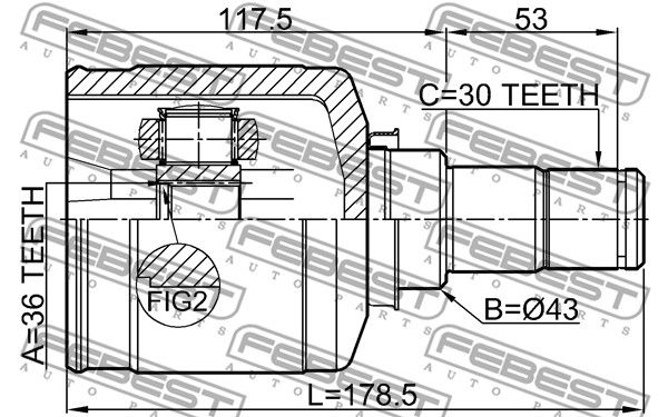 ШРУС внутренний L (компл) MITSUBISHI ASX/Outlander III 12-> FEBEST 0411-CW6LH