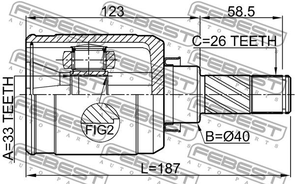 ШРУС внутренний L (компл) NISSAN Qashqai (J10) 06-> FEBEST 0211-J10F6LH