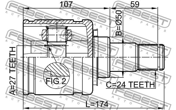 Шрус внутренний L 27x50x24 TOYOTA CAMRY 2006.01-2011.08 FEBEST 0111-GSV40LH