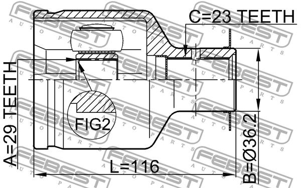 ШРУС внутренний MITSUBISHI Carisma 95-06 FEBEST 0411-DARH