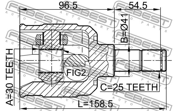 ШРУС внутренний MITSUBISHI Colt III/Lancer 8 95-03 FEBEST 0411-CK