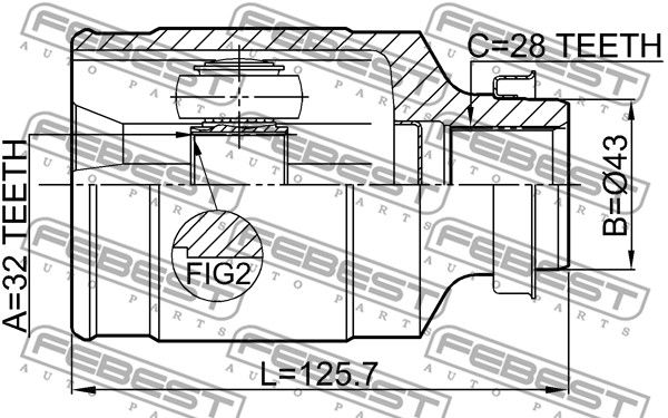 ШРУС внутренний R (компл) MAZDA 6 07-> mot.1,8/2,0L FEBEST 0511-GHMTRH