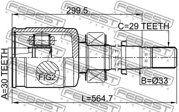 ШРУС внутренний R (компл) NISSAN Pathfinder IV/INFINITI QX60 FEBEST 0211-R52VQ35RH