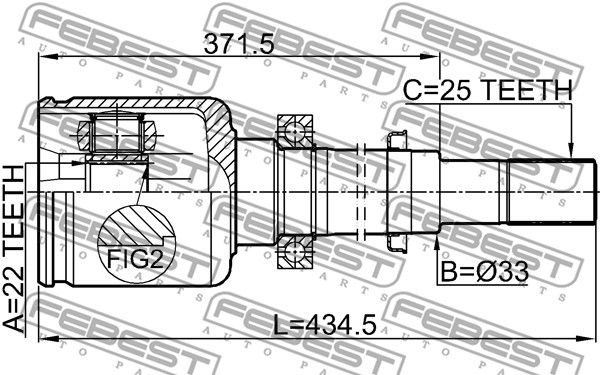 ШРУС внутренний R (компл) RENAULT Fluence 2010->/Megane III FEBEST 2411-FLURH