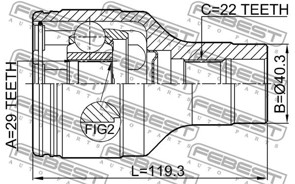 ШРУС внутренний R (компл) SUZUKI Ignis FEBEST 0711-IGN29RH