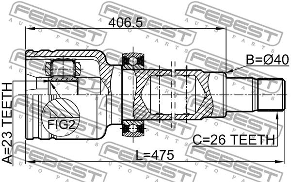 Шрус внутренний R 23x40x26 FORD FOCUS 2008-2011 FEBEST 2111-CB420RH