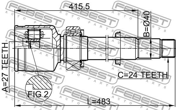 Шрус внутренний R 27x40x24 TOYOTA CAMRY FEBEST 0111-GSV40RH