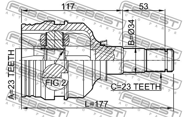 ШРУС внутренний TOYOTA COROLLA/ALTIS SED/WG 2000.08-2008.08 FEBEST 0111-ZZE120