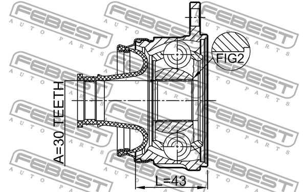 ШРУС карданного вала (компл.) MITSUBISHI L200 2006-> FEBEST 0411-KB4SHA