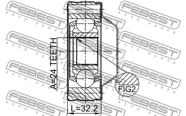 Шрус карданного вала 24x80 HYUNDAI TERRACAN (2001-) FEBEST 1211-TERSHA