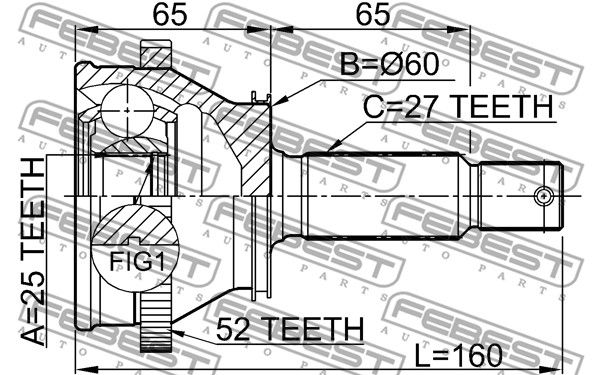 ШРУС наружний HYUNDAI Santa Fe I FEBEST 1210-SFRRA52