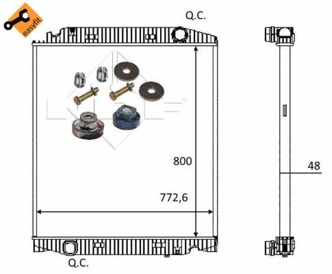 NRF 559567_радиатор системы охлаждения! 800x772.6x48\ IVECO Eurotrakker/Trakker/Stralis