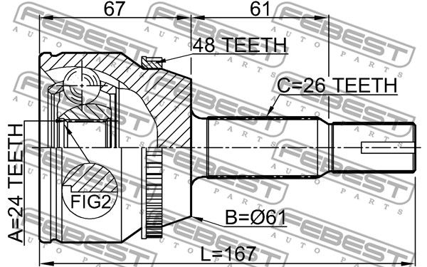 ШРУС наружний TOYOTA Camry 2006-> FEBEST 0110-ACV30A48